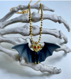 HALLOWEEN BAT WITH RED RHINESTONES