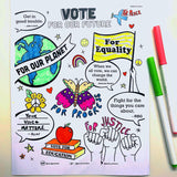 FREE PRINTABLE VOTE FOR OUR FUTURE COLORING SHEET