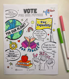 FREE PRINTABLE VOTE FOR OUR FUTURE COLORING SHEET