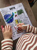 FREE PRINTABLE VOTE FOR OUR FUTURE COLORING SHEET