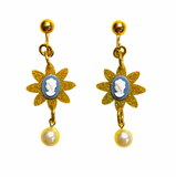 CAMEO PEARL LOVE CLIP ON EARRINGS