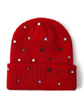 HOLIDAY RHINESTONE KNITTED BEANIE