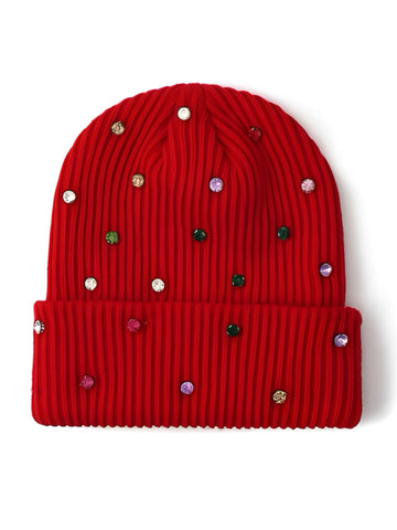 HOLIDAY RHINESTONE KNITTED BEANIE