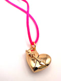 GOLD VALENTINE'S HEART LOCKET NECKLACE