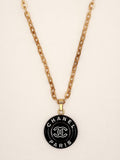 BLACK CHANEL BUTTON NECKLACE