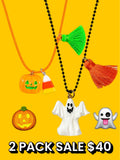 HALLOWEEN PUMPKIN & GHOST NECKLACE 2 PACK