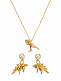 T-Rex Necklace + Triceratops Earrings Combo