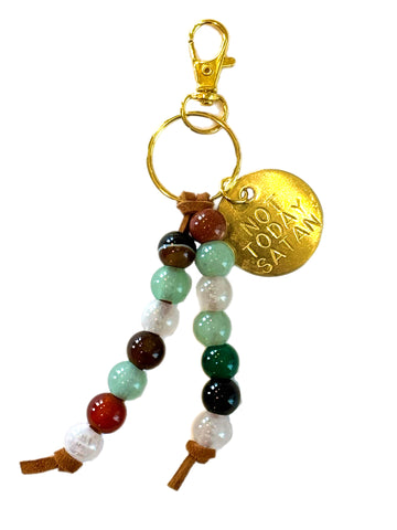 NOT TODAY... BEADED BAG / KEY CHARM