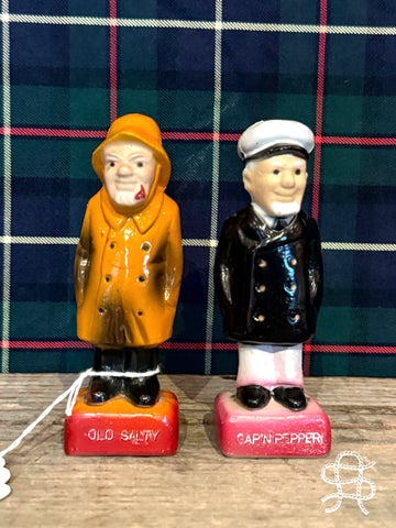 VINTAGE FISHERMAN & CAPTAIN SALT & PEPPER SHAKERS