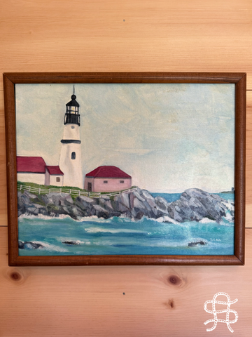 MAINE LIGHTHOUSE SEASCAPE PAINTING