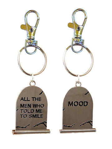 GRAVE DOUBLE SIDED BAG / KEY CHARM