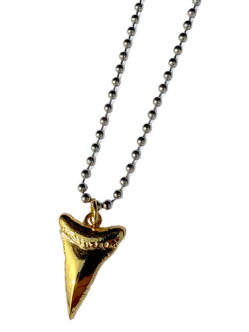 MIXED METAL SHARK TOOTH NECKLACE