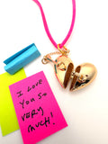 GOLD VALENTINE'S HEART LOCKET NECKLACE