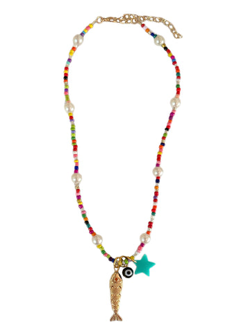 BEADED FISH NECKLACE