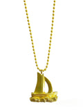 GOLD SAILBOAT CHARM NECKLACE