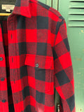 Wallace & Barnes J.Crew Red Buffalo Flannel Shirt Jacket