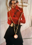 PINK CHANEL BUTTON NECKLACE