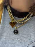 BLACK CHANEL BUTTON NECKLACE