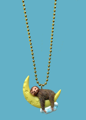 GLOW-IN-THE-DARK SLEEPY SLOTH NECKLACE