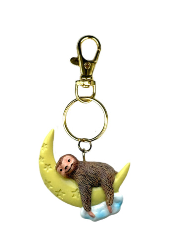 GLOW-IN-THE-DARK SLEEPY SLOTH BAG / KEY CHARM