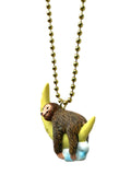 GLOW-IN-THE-DARK SLEEPY SLOTH NECKLACE