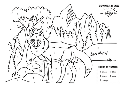 FREE PRINTABLE FOX COLOR BY NUMBERS SHEET
