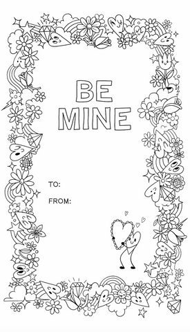 FREE PRINTABLE BE MINE COLORING SHEET