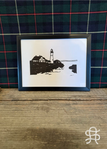 ORIGINAL INK DRAWING LIGHTHOUSE