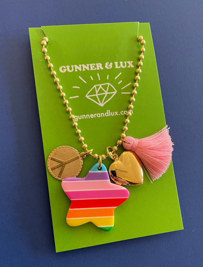 PEACE & LOVE CHARMS NECKLACE – Gunner and Lux