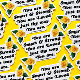 LOVED JUST THE WAY YOU ARE  3 PACK STICKERS